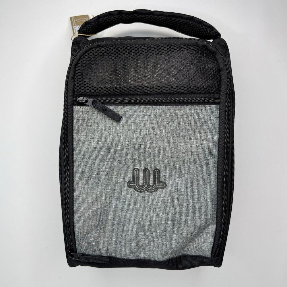 "W" Nylon Travel Bag - Charcoal Gray Black Carry Collapsible Accessory Shoe Bag